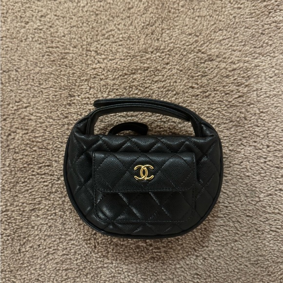 CHANEL Black Mini Bag with Gold Logo - Picture 1 of 1